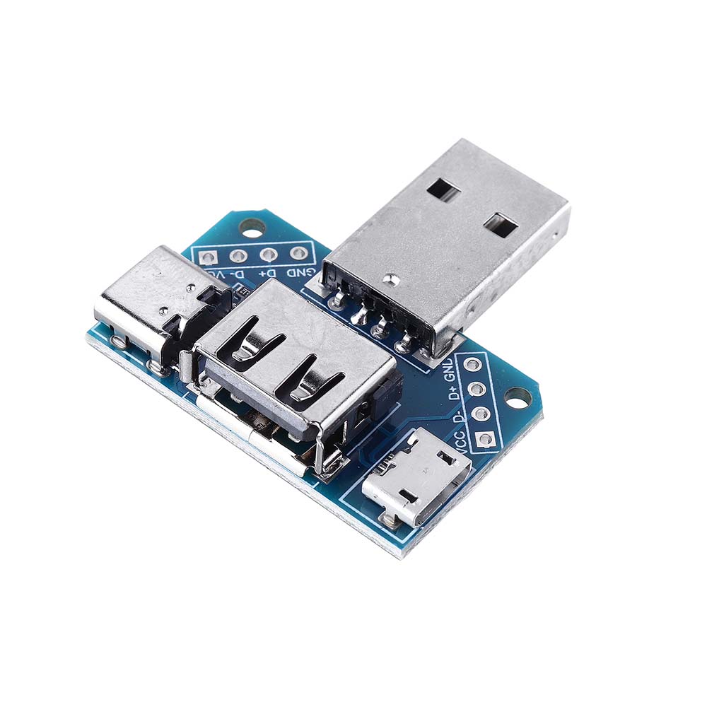 4 in 1 USB Adapter Board Male to Female Micro Type-C 4P 2.54mm USB4 ...